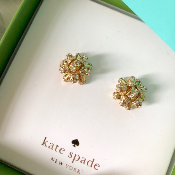Kate Spade ♠️ NWT Faux Diamond Bow Earrings - Picture 4 of 8